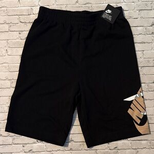 Nike Boys Black Shorts with Brown Graphic